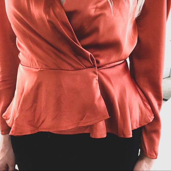 Silky Rose Cross Front Blouse - Picture 3 of 4